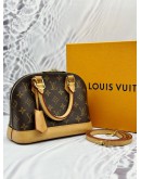 LOUIS VUITTON ALMA BB IN BROWN MONOGRAM CANVAS -FULL SET-