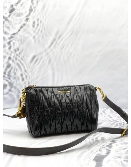 MIU MIU CROSSBODY BAG IN BLACK MATELASSE NAPPA LEATHER 