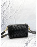 MIU MIU CROSSBODY BAG IN BLACK MATELASSE NAPPA LEATHER 