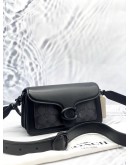 (CLEAR STOCK) (LIKE NEW) COACH TABBY SHOULDER BAG 20 IN BLACK SIGNATURE CANVAS WITH LEATHER
