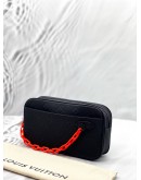 (UNUSED) LOUIS VUITTON X VIRGIL ABLOH POCHETTE VOLGA BELT BAG IN BLACK MONOGRAM TAURILLON LEATHER -FULL SET-