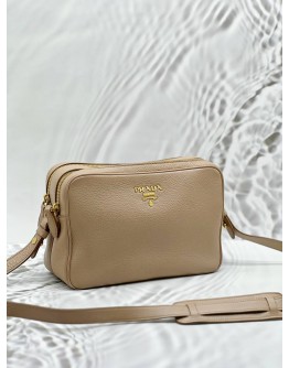 PRADA CAMERA CROSSBODY BAG IN BEIGE VITELLO PHENIX LEATHER