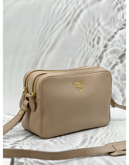 PRADA CAMERA CROSSBODY BAG IN BEIGE VITELLO PHENIX LEATHER