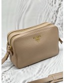 PRADA CAMERA CROSSBODY BAG IN BEIGE VITELLO PHENIX LEATHER