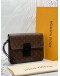 LOUIS VUITTON S LOCK A4 POUCH IN BROWN MONOGRAM CANVAS WITH BLACK LEATHER -FULL SET- 