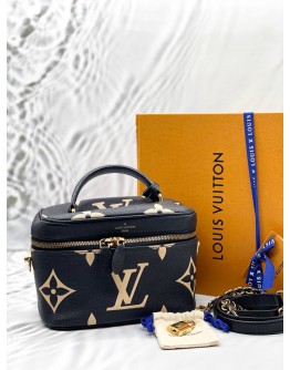 LOUIS VUITTON VANITY PM IN BICOLOUR MONOGRAM EMPREINTE LEATHER -FULL SET-