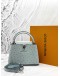 (BRAND NEW) LOUIS VUITTON CAPUCINES MINI IN GRIS PERLE OSTRICH LEATHER -FULL SET-