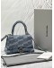 (LIKE NEW) BALENCIAGA HOURGLASS BB IN BLUE MONOGRAM DENIM -FULL SET- 