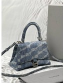 (LIKE NEW) BALENCIAGA HOURGLASS BB IN BLUE MONOGRAM DENIM -FULL SET- 