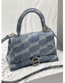 (LIKE NEW) BALENCIAGA HOURGLASS BB IN BLUE MONOGRAM DENIM -FULL SET- 