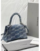 (LIKE NEW) BALENCIAGA HOURGLASS BB IN BLUE MONOGRAM DENIM -FULL SET- 