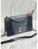 (LIKE NEW) CHRISTIAN DIOR DIORAMA FLAP SHOULDER BAG IN OMBRE BLUE LIZARD LEATHER