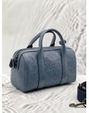 (LIKE NEW) COACH GOTHAM DUFFLE 24 IN NAVY BLUE SIGNATURE EMBOSSED LEATHER