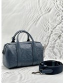 (LIKE NEW) COACH GOTHAM DUFFLE 24 IN NAVY BLUE SIGNATURE EMBOSSED LEATHER