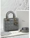 (LIKE NEW) CHRISTIAN DIOR SMALL LADY DIOR MY ABCDIOR IN GREY CANNAGE LAMBSKIN LEATHER -FULL SET-