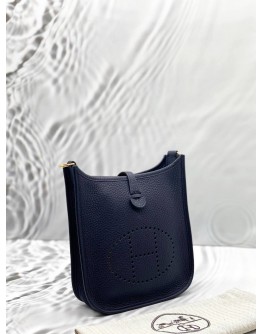 2021 HERMES EVELYNE TPM IN BLEU INDIGO CLEMENCE LEATHER -FULL SET-
