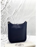 2021 HERMES EVELYNE TPM IN BLEU INDIGO CLEMENCE LEATHER -FULL SET-