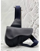 CHRISTIAN DIOR SADDLE CROSSBODY BAG IN DARK BLUE LEATHER