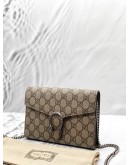 (LIKE NEW) GUCCI DIONYSUS SMALL CHAIN BAG IN BEIGE GG SUPREME CANVAS -FULL SET-