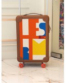 (LIKE NEW) HERMES R.M.S CABIN SUITCASE LUGGAGE IN MULTICOLOR H PLUME CANVAS WITH TAURILLON REGATE LEATHER