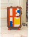 (LIKE NEW) HERMES R.M.S CABIN SUITCASE LUGGAGE IN MULTICOLOR H PLUME CANVAS WITH TAURILLON REGATE LEATHER