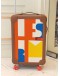 (LIKE NEW) HERMES R.M.S CABIN SUITCASE LUGGAGE IN MULTICOLOR H PLUME CANVAS WITH TAURILLON REGATE LEATHER