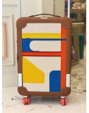 (LIKE NEW) HERMES R.M.S CABIN SUITCASE LUGGAGE IN MULTICOLOR H PLUME CANVAS WITH TAURILLON REGATE LEATHER