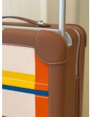 (LIKE NEW) HERMES R.M.S CABIN SUITCASE LUGGAGE IN MULTICOLOR H PLUME CANVAS WITH TAURILLON REGATE LEATHER