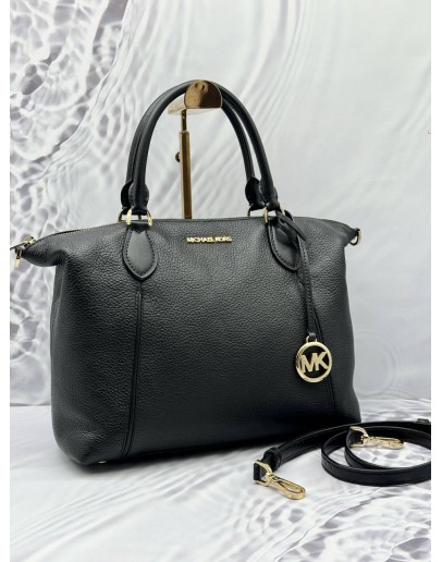 MICHAEL KORS SIERRA TOTE BAG IN BLACK LEATHER