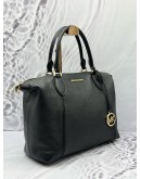 MICHAEL KORS SIERRA TOTE BAG IN BLACK LEATHER