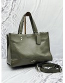 COACH DEMPSEY CARRYALL TOTE BAG IN OLIVE GREEN LEATHER