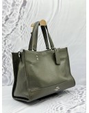 COACH DEMPSEY CARRYALL TOTE BAG IN OLIVE GREEN LEATHER
