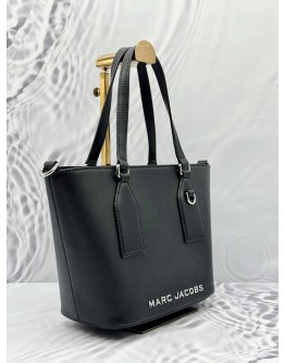 MARC JACOBS THE TRADEMARC TOTE BAG IN BLACK LEATHER