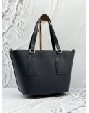 MARC JACOBS THE TRADEMARC TOTE BAG IN BLACK LEATHER