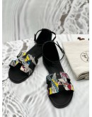 (UNUSED) HERMES SANTORINI SANDALS SIZE 40 IN MULTICOLOR LEATHER 