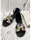 (UNUSED) HERMES SANTORINI SANDALS SIZE 40 IN MULTICOLOR LEATHER 