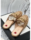 (UNUSED) GUCCI PRINCETOWN HORSEBIT MULES SIZE 40 IN BEIGE GG SUPREME CANVAS -FULL SET-