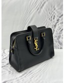 YSL SAINT LAURENT BABY CABAS TOTE BAG IN BLACK LEATHER