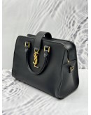 YSL SAINT LAURENT BABY CABAS TOTE BAG IN BLACK LEATHER