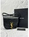 (UNUSED) YSL SAINT LAURENT KAIA SMALL SHOULDER AND CROSSBODY BAG IN BLACK SHINY CROCODILE EMBOSSED LEATHER -FULL SET-