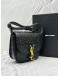 (UNUSED) YSL SAINT LAURENT KAIA SMALL SHOULDER AND CROSSBODY BAG IN BLACK SHINY CROCODILE EMBOSSED LEATHER -FULL SET-