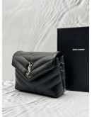 (LIKE NEW) YSL SAINT LAURENT LOULOU TOY SHOULDER AND CROSSBODY BAG IN BLACK LEATHER -FULL SET-