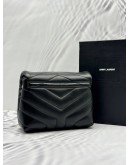 (LIKE NEW) YSL SAINT LAURENT LOULOU TOY SHOULDER AND CROSSBODY BAG IN BLACK LEATHER -FULL SET-