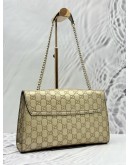 GUCCI EMILY SMALL SHOULDER BAG IN METALLIC GOLD GG GUCCISSIMA LEATHER