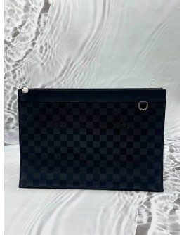 LOUIS VUITTON DISCOVERY GM POUCH IN BLACK DAMIER INFINI LEATHER
