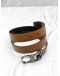SALVATORE FERRAGAMO GANCINI REVERSIBLE BELT SIZE 95CM IN BROWN WITH BLACK LEATHER -FULL SET-