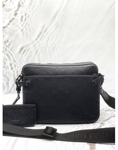 LOUIS VUITTON TRIO MESSENGER IN BLACK MONOGRAM SHADOW LEATHER