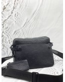LOUIS VUITTON TRIO MESSENGER IN BLACK MONOGRAM SHADOW LEATHER