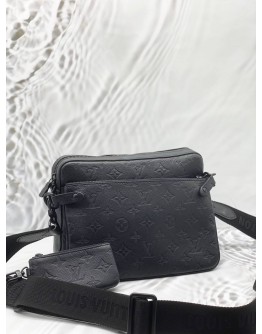 LOUIS VUITTON TRIO MESSENGER IN BLACK MONOGRAM SHADOW LEATHER
