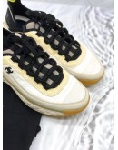 CHANEL SNEAKERS SIZE 41 IN WHITE WITH YELLOW COLORWAY